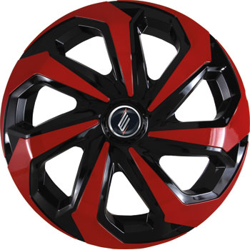 TAPA LLANTA 1507 SPIDER BLACK RED ARO 15" Elitte